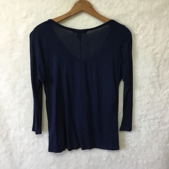Kenneth Cole Navy Sequin Long Sleeve Top - Picture 5 of 6